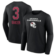 Budda Baker Arizona Cardinals Team Wordmark Player Name & Number Long Sleeve T-Shirt Black - NFL