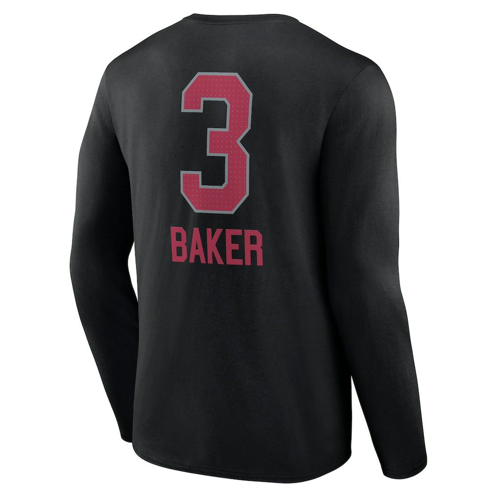 Budda Baker Arizona Cardinals Team Wordmark Player Name & Number Long Sleeve T-Shirt Black - NFL
