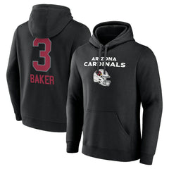 Budda Baker Arizona Cardinals Team Wordmark Player Name & Number Pullover Hoodie Black - NFL
