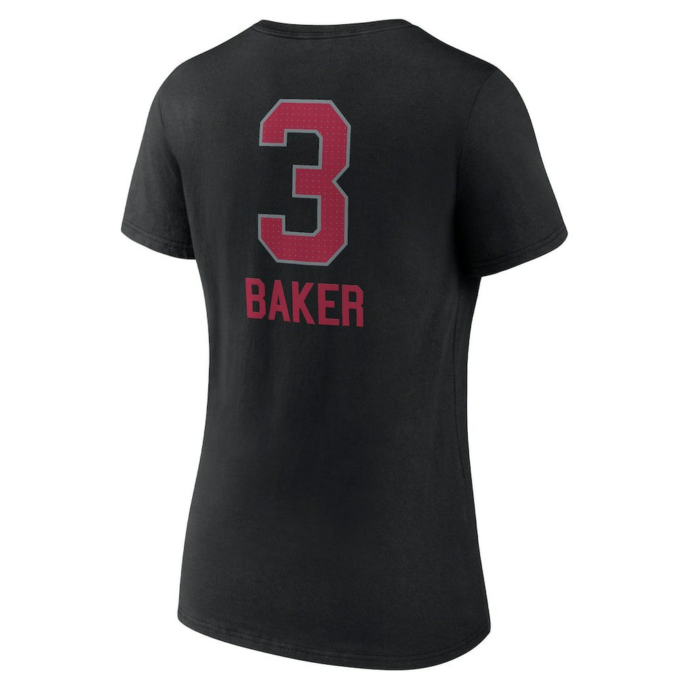 Budda Baker Arizona Cardinals Women's Team Wordmark Player Name & Number V-Neck T-Shirt Black - NFL