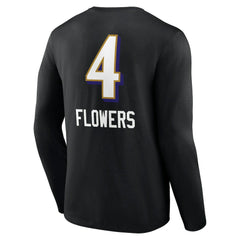 Zay Flowers Baltimore Ravens Team Wordmark Player Name & Number Long Sleeve T-Shirt Black - NFL