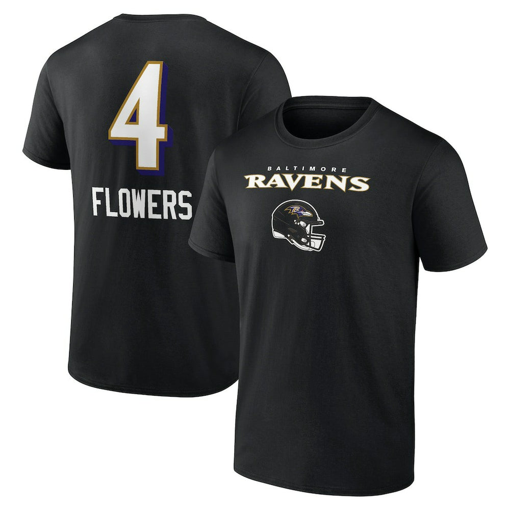 Zay Flowers Baltimore Ravens Team Wordmark Player Name & Number T-Shirt Black - NFL
