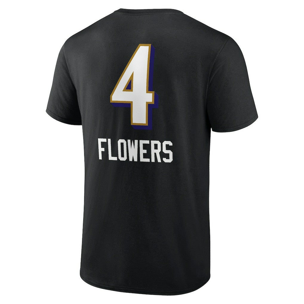 Zay Flowers Baltimore Ravens Team Wordmark Player Name & Number T-Shirt Black - NFL