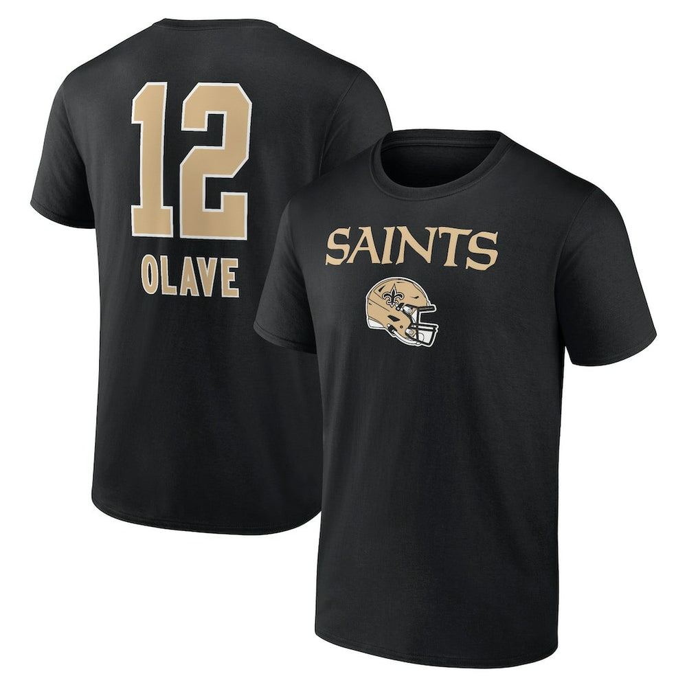 Chris Olave New Orleans Saints Team Wordmark Player Name & Number T-Shirt Black - NFL