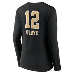 Chris Olave New Orleans Saints Women's Team Wordmark Player Name & Number Long Sleeve V-Neck T-Shirt Black - NFL