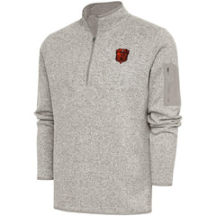 Cleveland Browns Antigua Fortune Quarter-Zip Pullover Jacket Oatmeal - NFL