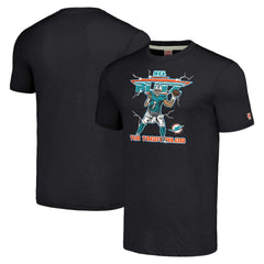 Tua Tagovailoa Miami Dolphins Homage Unisex NFL Blitz Player Tri-Blend T-Shirt Heathered Heather Black - NFL
