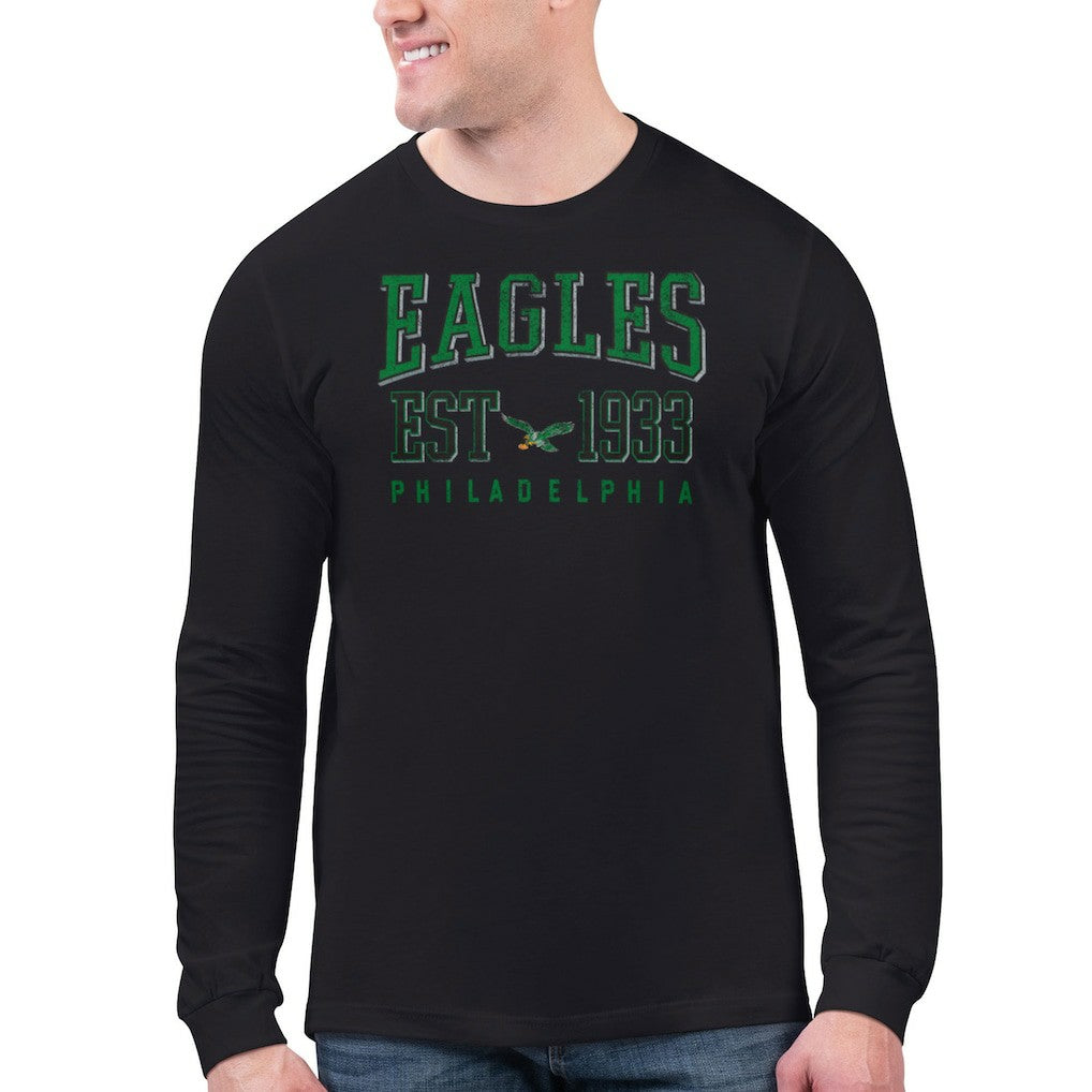 Philadelphia Eagles Starter Retro Long Sleeve T-Shirt Black - NFL
