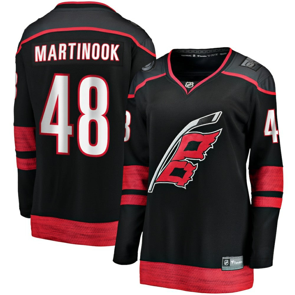 Jordan Martinook Carolina Hurricanes Fanatics Women's Home Breakaway Player Jersey - Black | NHL Jerseys