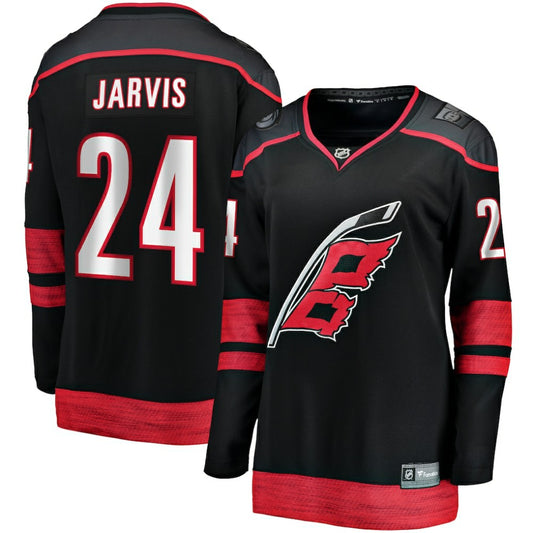 Seth Jarvis Carolina Hurricanes Fanatics Women's Home Breakaway Player Jersey - Black | NHL Jerseys