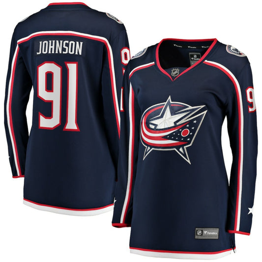Kent Johnson Columbus Blue Jackets Fanatics Women's Home Breakaway Player Jersey - Navy | NHL Jerseys