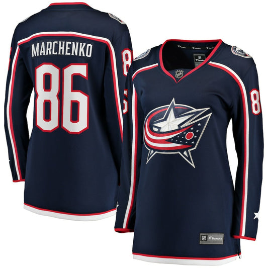 Kirill Marchenko Columbus Blue Jackets Fanatics Women's Home Breakaway Player Jersey - Navy | NHL Jerseys