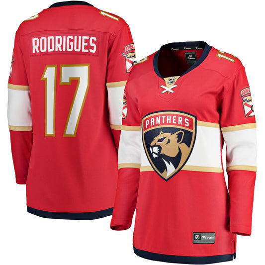 Evan Rodrigues Florida Panthers Fanatics Women's Home Breakaway Player Jersey - Red | NHL Jerseys