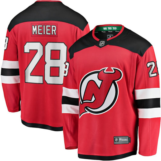 Timo Meier New Jersey Devils Fanatics Home Breakaway Jersey - Red | NHL Jerseys