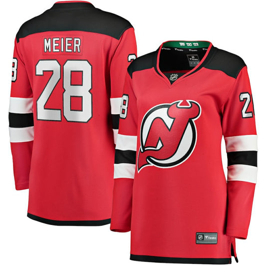 Timo Meier New Jersey Devils Fanatics Women's Home Breakaway Player Jersey - Red | NHL Jerseys