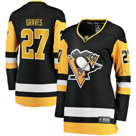 Ryan Graves Pittsburgh Penguins Fanatics Women's Home Breakaway Player Jersey - Black | NHL Jerseys