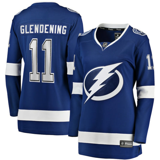 Luke Glendening Tampa Bay Lightning Fanatics Women's Home Breakaway Player Jersey - Blue | NHL Jerseys