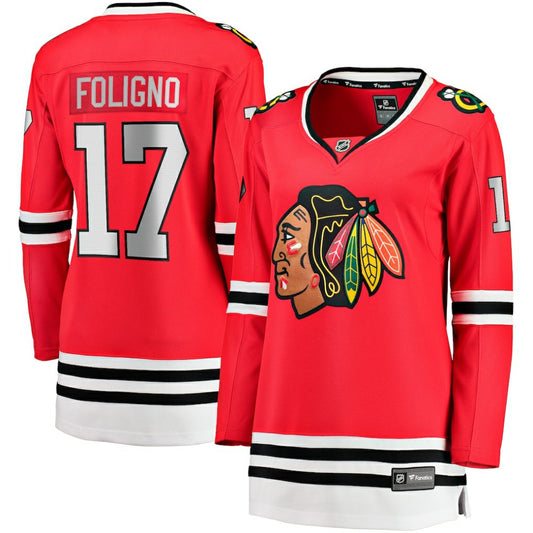 Nick Foligno Chicago Blackhawks Fanatics Women's Home Breakaway Player Jersey - Red | NHL Jerseys