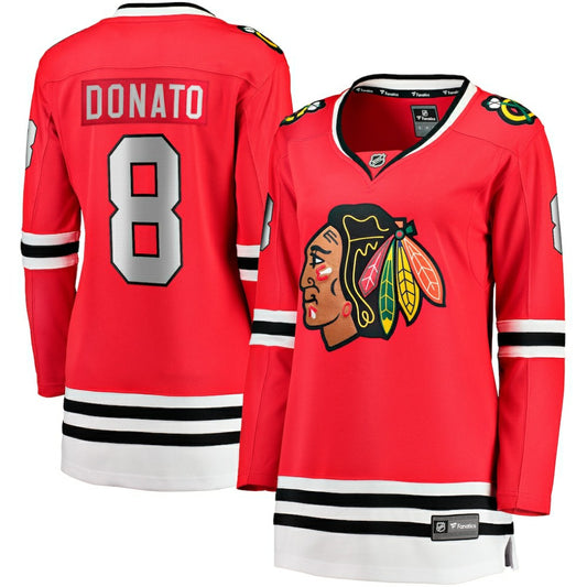 Ryan Donato Chicago Blackhawks Fanatics Women's Home Breakaway Player Jersey - Red | NHL Jerseys