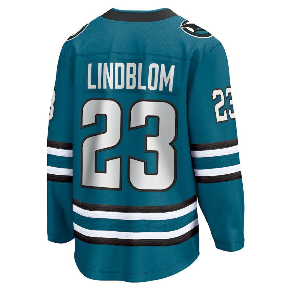 Oskar Lindblom San Jose Sharks - Fanatics Home Breakaway Jersey Teal