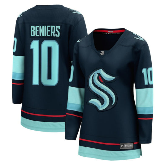 Matty Beniers Seattle Kraken Fanatics Women's Home Breakaway Player Jersey - Deep Sea Blue | NHL Jerseys