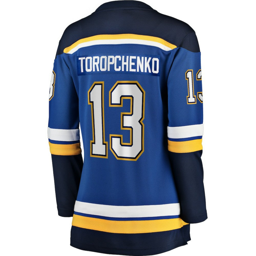 Alexey Toropchenko St. Louis Blues Fanatics Women's Home Breakaway Player Jersey - Blue | NHL Jerseys