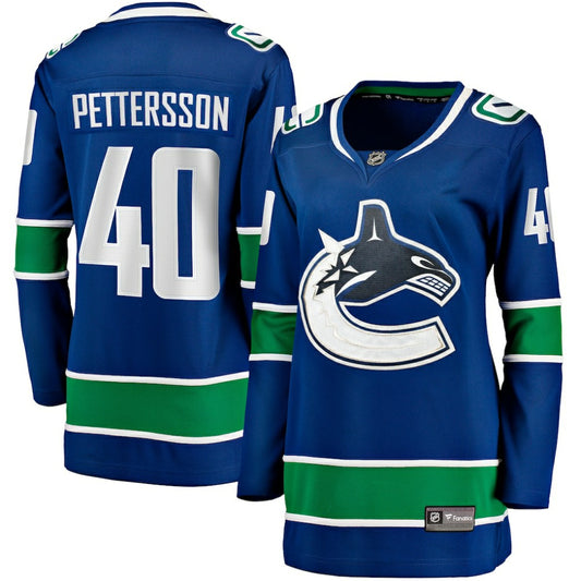 Elias Pettersson Vancouver Canucks Fanatics Women's Home Breakaway Player Jersey - Blue | NHL Jerseys