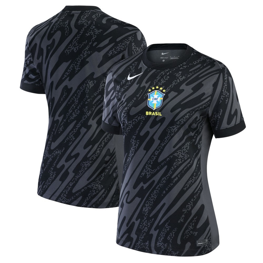 Nike Brazil National Team Women's 2024 Goalkeeper Replica Stadium Jerseys - Anthracite