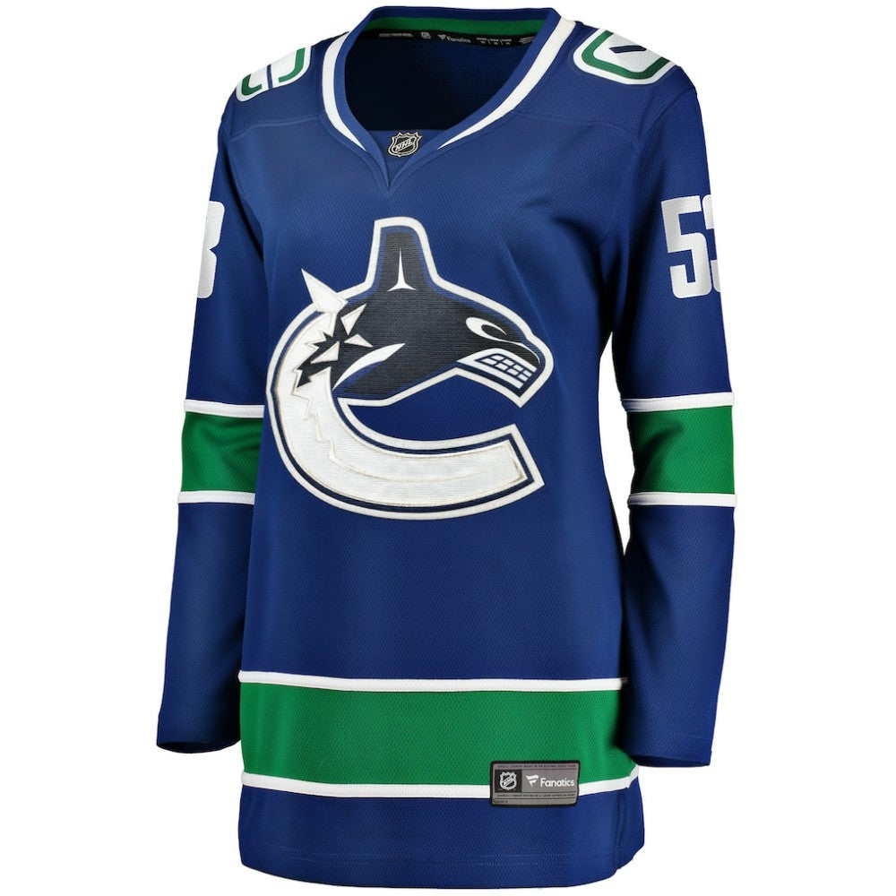 Teddy Blueger Vancouver Canucks - Fanatics Women's Home Breakaway Player Jersey Blue