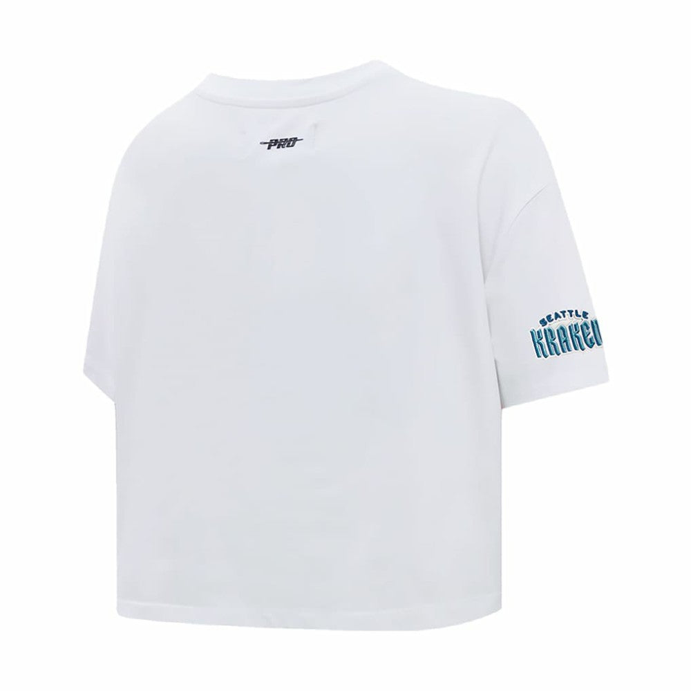 Seattle Kraken Pro Standard Women's Boxy Script Tail Cropped T-Shirt White