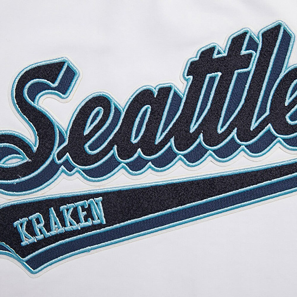 Seattle Kraken Pro Standard Women's Boxy Script Tail Cropped T-Shirt White