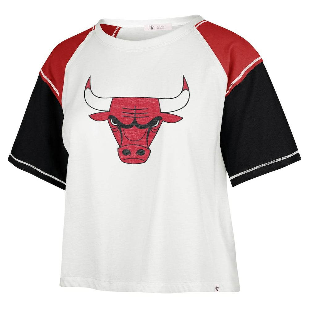 47 brand - Chicago Bulls '47 Women's Premier Raglan Cropped T-Shirt - Cream