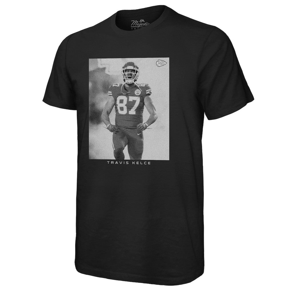 Travis Kelce Kansas City Chiefs Majestic Threads Player Graphic Oversized T-Shirt Black - NFL