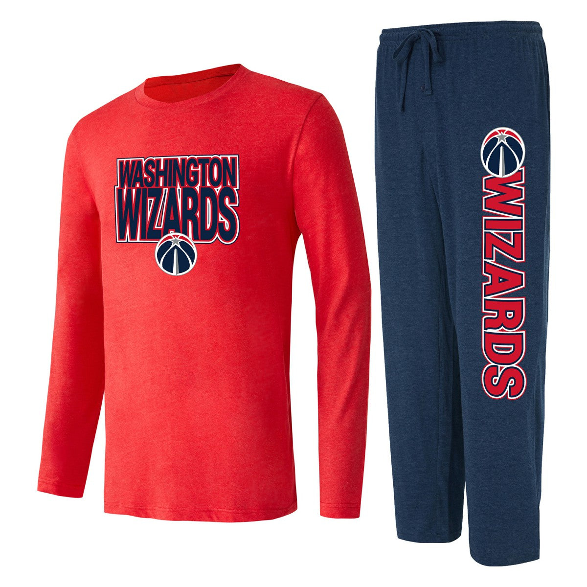 NBA - Washington Wizards Concepts Sport Meter Long Sleeve Top & Pants Sleep Set - Navy/Red