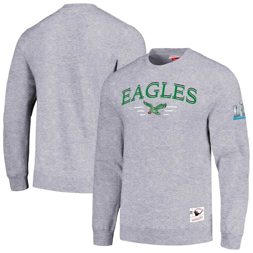 Philadelphia Eagles Rings 2.0 Pullover Sweatshirt Gray - Mitchell & Ness