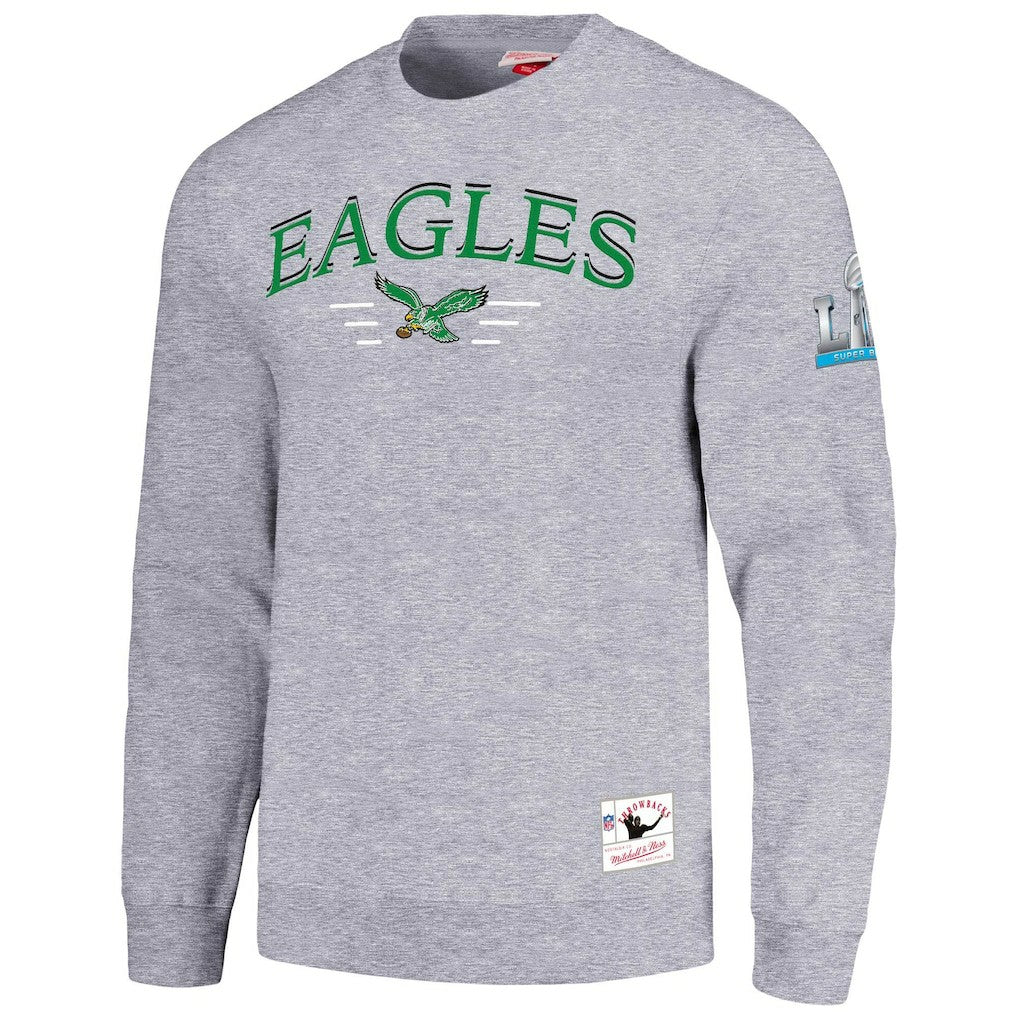 Philadelphia Eagles Rings 2.0 Pullover Sweatshirt Gray - Mitchell & Ness