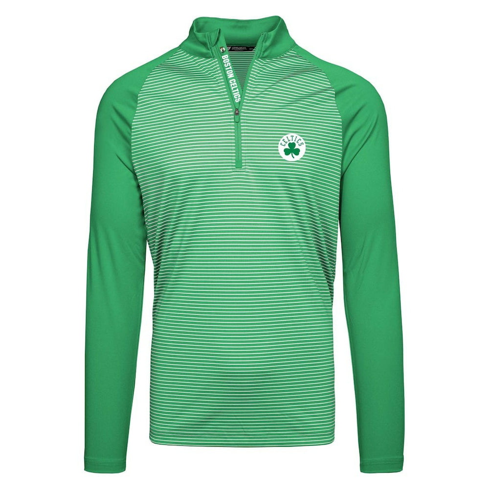 NBA - Boston Celtics Levelwear Charter Insignia Core Quarter-Zip Pullover Top - Kelly Green