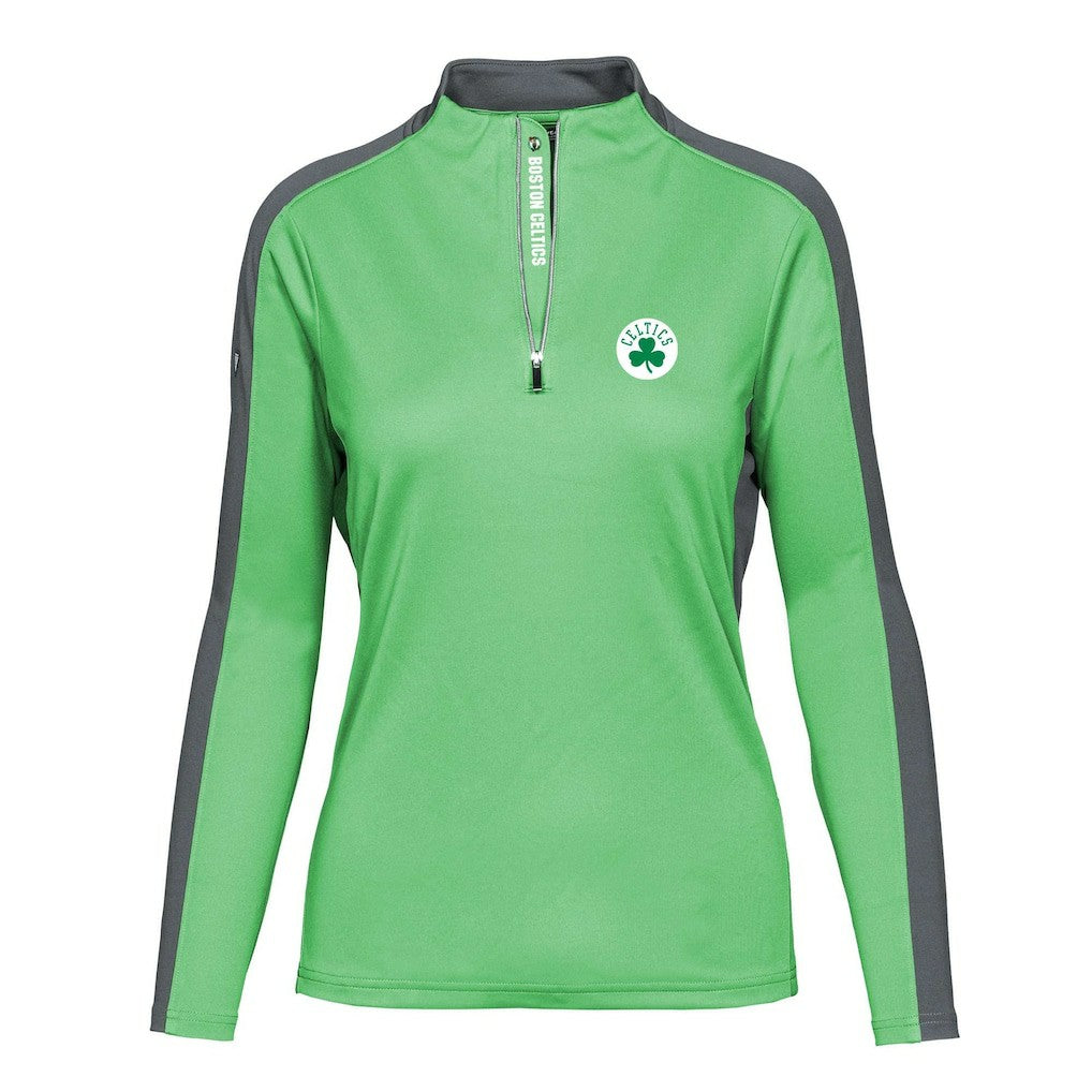 NBA - Boston Celtics Levelwear Women's Remi Insignia Core Quarter-Zip Pullover Top - Kelly Green