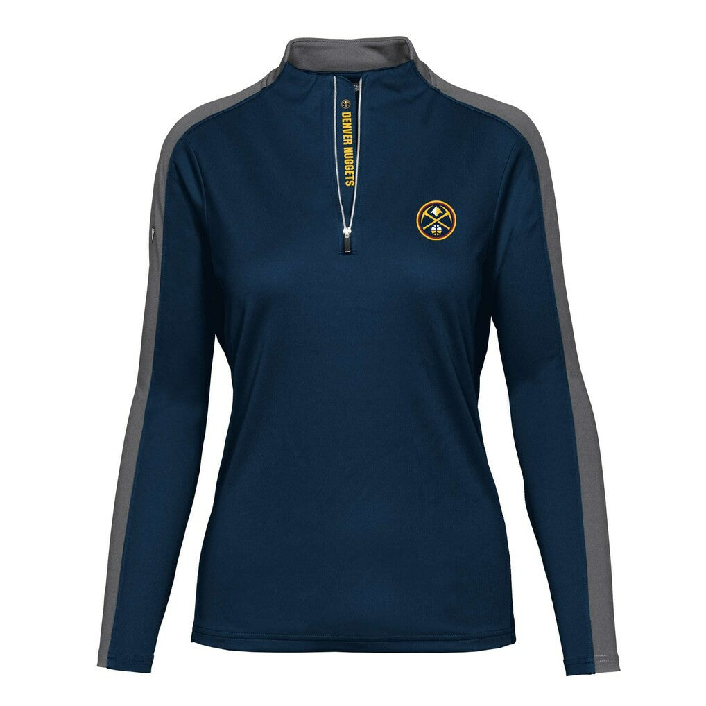 NBA - Denver Nuggets Levelwear Women's Remi Insignia Core Quarter-Zip Pullover Top - Navy