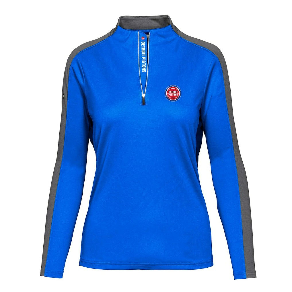 NBA - Detroit Pistons Levelwear Women's Remi Insignia Core Quarter-Zip Pullover Top - Blue