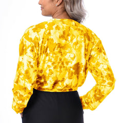 Pittsburgh Steelers Certo Women's Cropped Long Sleeve T-Shirt Gold - NFL
