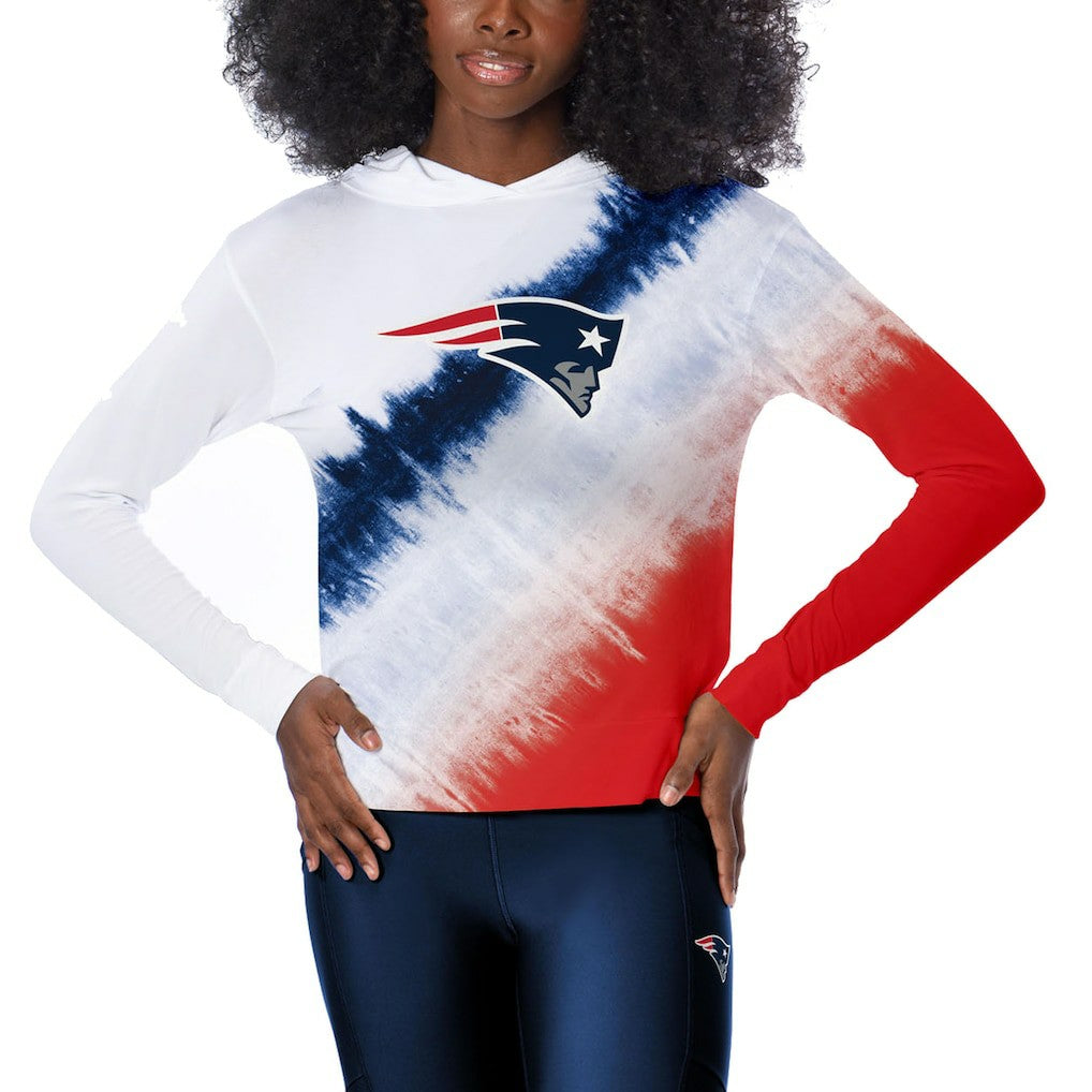 New England Patriots Certo Women's Rundown Lightweight Pullover Hoodie White - NFL