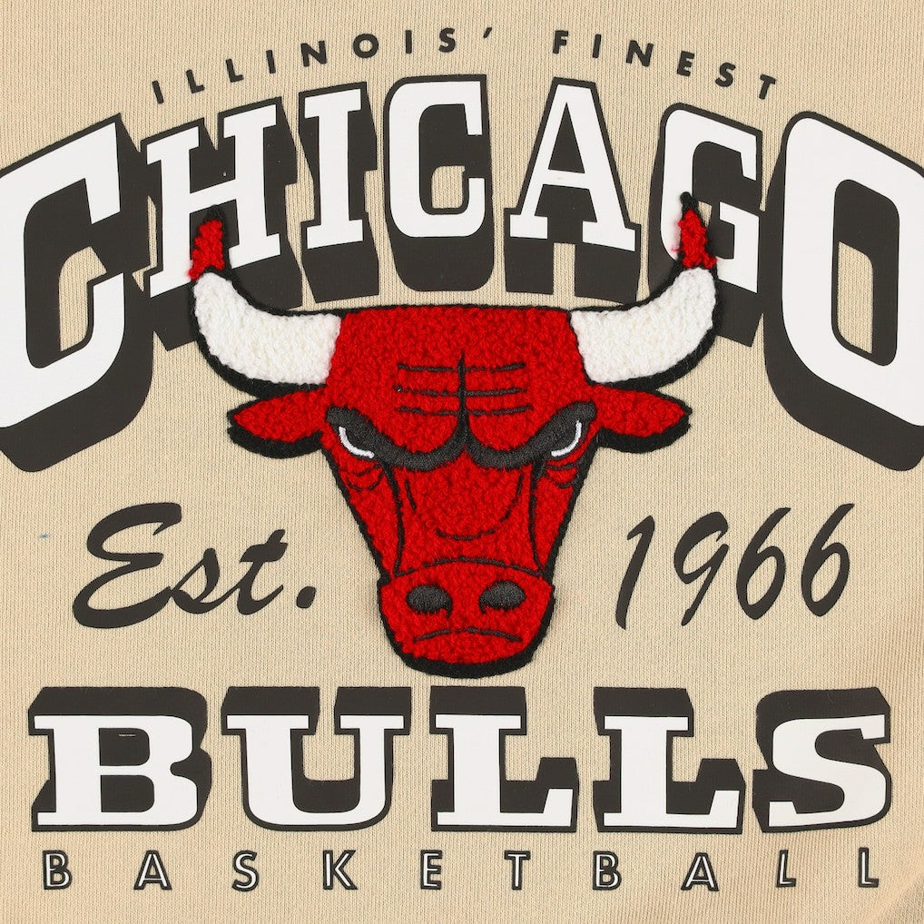 NBA - Chicago Bulls Qore Women's Oversized Cozy Mock Neck Pullover Sweatshirt - Cream