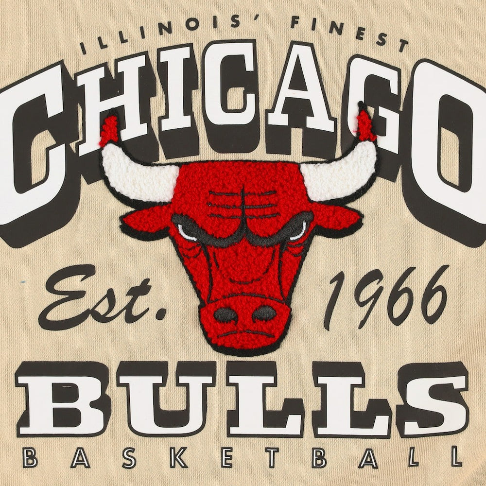 NBA - Chicago Bulls Qore Women's Oversized Cozy Mock Neck Pullover Sweatshirt - Cream