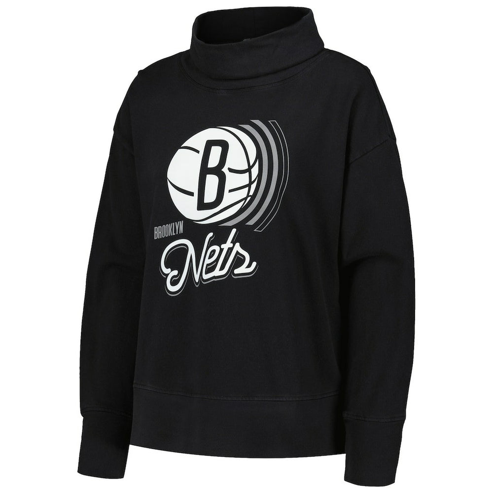 NBA - Brooklyn Nets Levelwear Women's Sunset Pullover Sweatshirt - Black