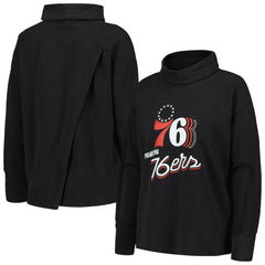 NBA - Philadelphia 76ers Levelwear Women's Sunset Pullover Sweatshirt - Black