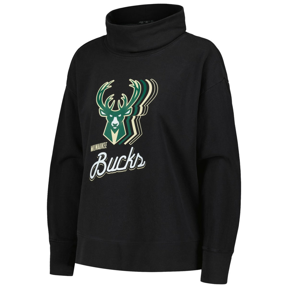NBA - Milwaukee Bucks Levelwear Women's Sunset Pullover Sweatshirt - Black