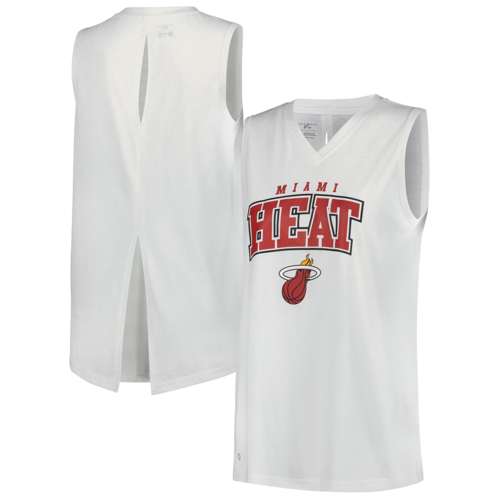 NBA - Miami Heat Levelwear Women's Paisley Peekaboo Tank Top - White