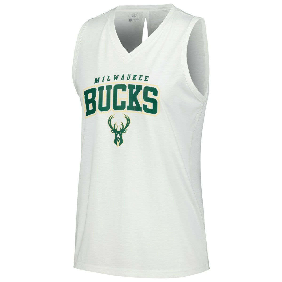 NBA - Milwaukee Bucks Levelwear Women's Paisley Peekaboo Tank Top - White