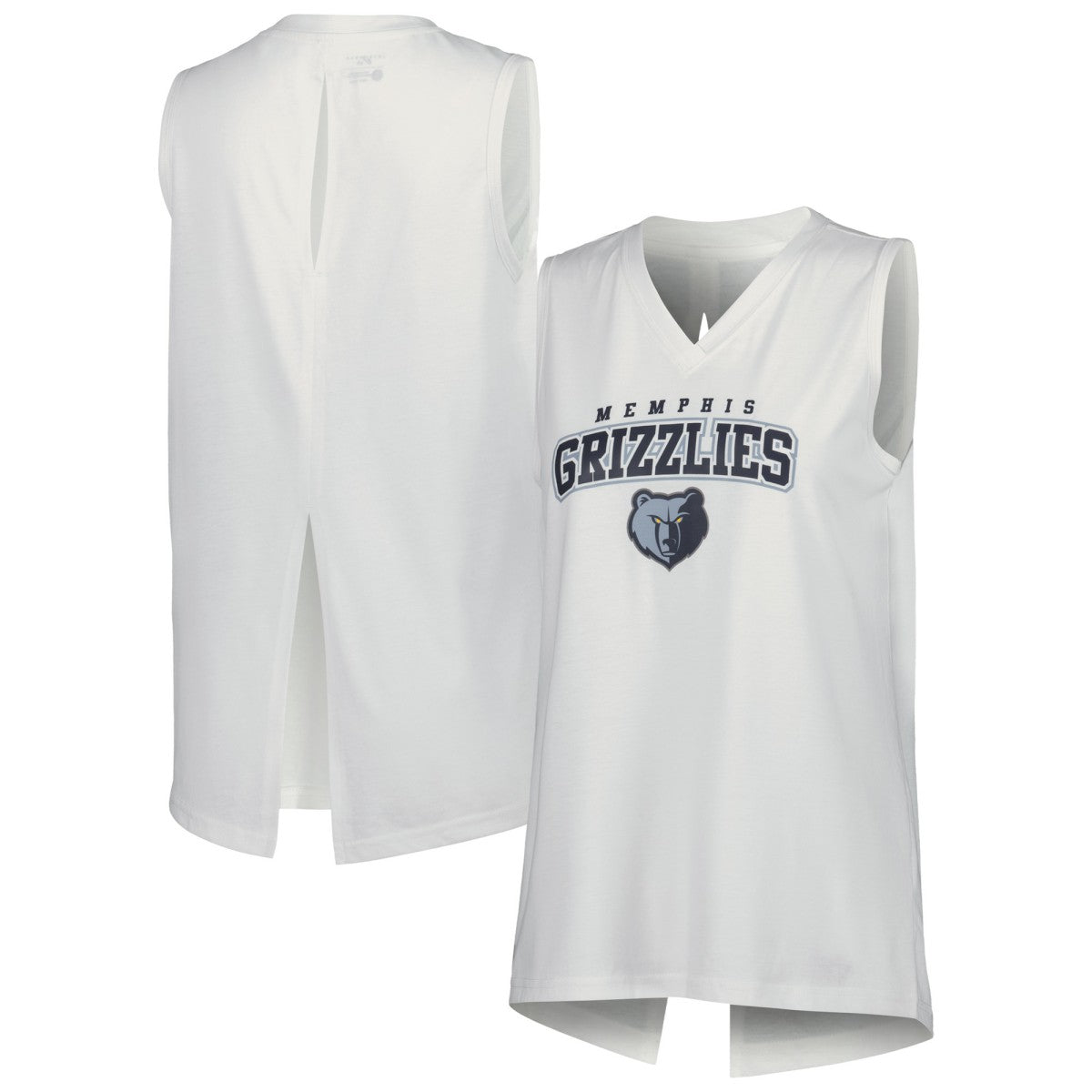 NBA - Memphis Grizzlies Levelwear Women's Paisley Peekaboo Tank Top - White